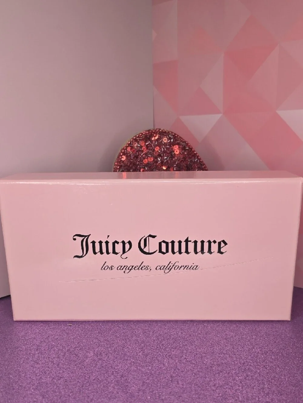 💖NWT💖Juicy Couture Black & Pink Rose Signature Logo Trifold Wallet